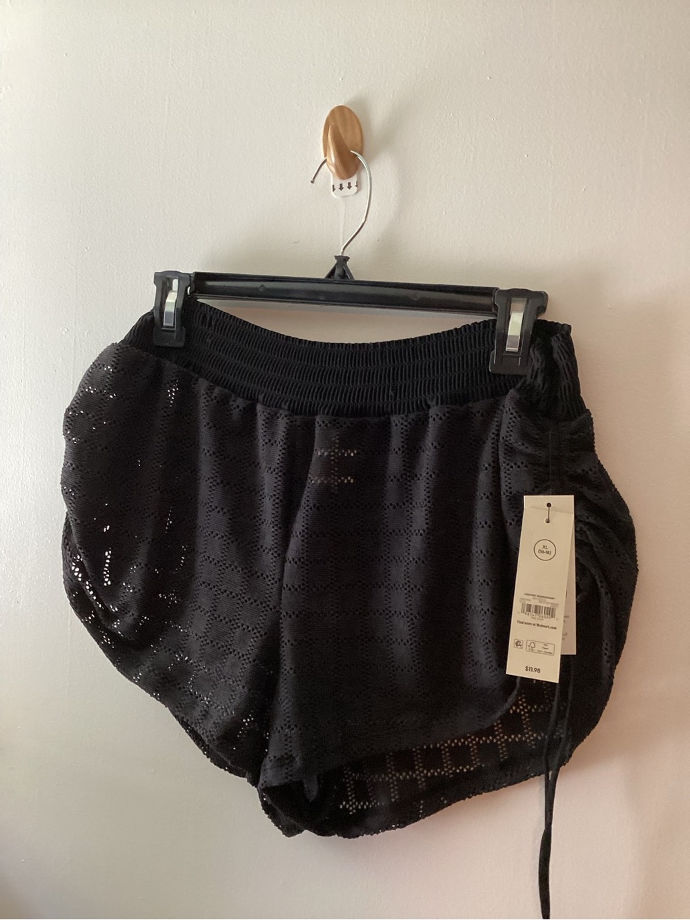 No Boundaries Black Crochet Swim Shorts
